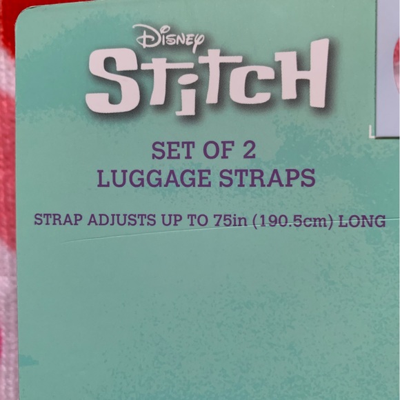 New Disney Stitch Kids 2 Piece Luggage Straps Tropical - Picture 5 of 6
